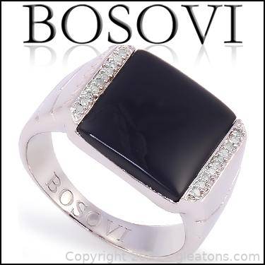 Bosovi Mens Platinum Over Sterling Silver Diamond and Onyx Ring Size 9 Auction Gleaton s Metro Atlanta Auction Company Estate Sale Business Marketplace